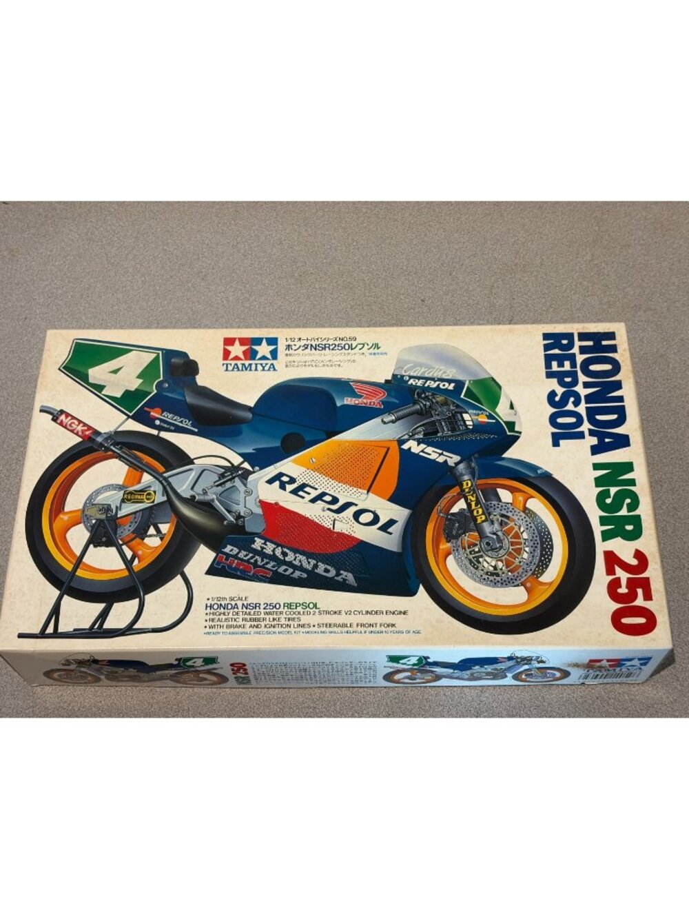 TAMIYA HONDA NSR250 REPSOL Motorcycle 1/12 Model Kit 14059 Japan started